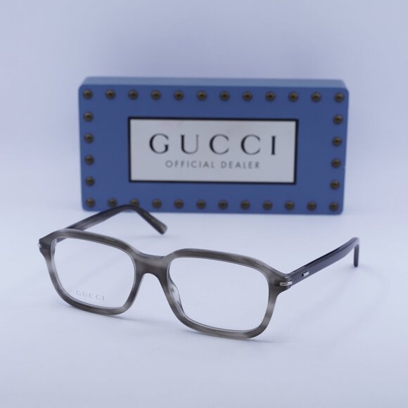 Final Price! Gucci GG1446O 003 Grey Havana Eyeglasses 56mm - Picture 5 of 10